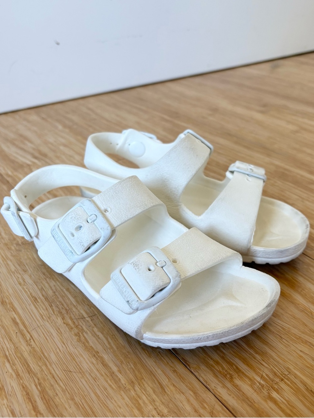 Birkenstock Milano Kids EVA White Buckle Strap Sandals Shoe Size EU 27: US 9/9.5